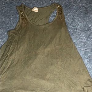 dark green tank top